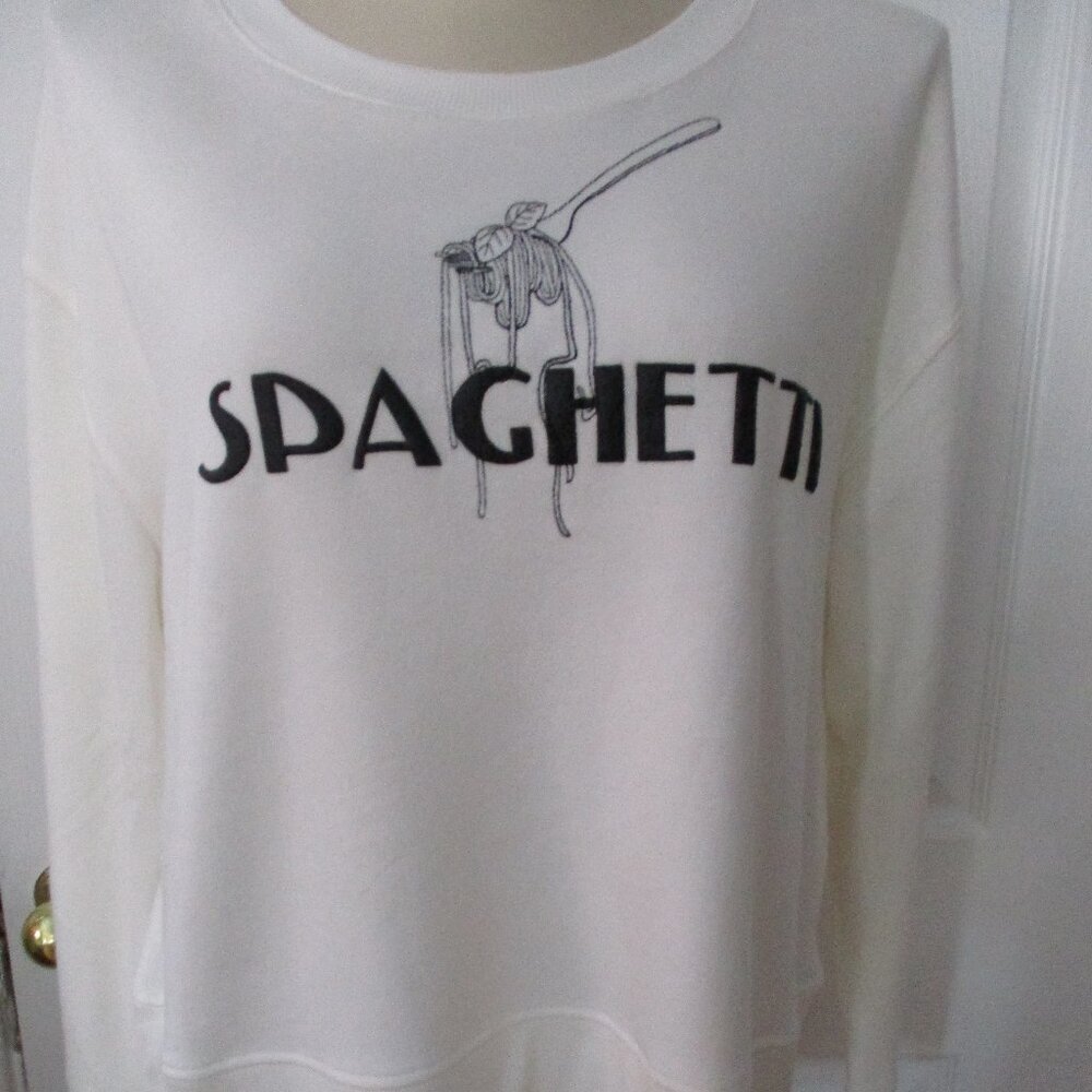 NEW Jane + Delancey Graphic Ivory Sweater Size L Embroidered NWT